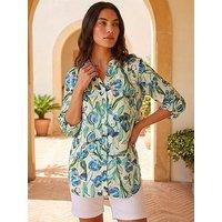 Roman Floral Longline Overshirt