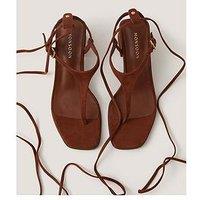 Monsoon Hatty Toe Post Tie Heels - Brown