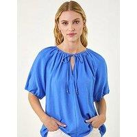 Roman Tie Front Raglan Sleeve Top