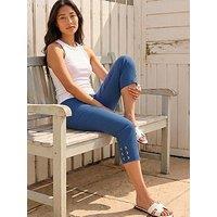 Roman Petite Eyelet Cropped Stretch Trouser