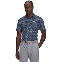 Under Armour Mens Printed Stretch Polo Shirt - Navy