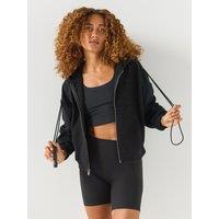 Under Armour Womens Hooded Brushed Fleece Full Zip Hoodie - Black