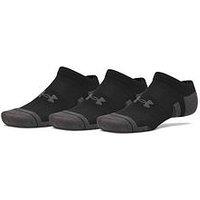 Under Armour Unisex Training Tech 3 Pack No Show Socks - Black