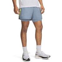 Under Armour Mens Running Launch 5 Inch 2-In-1 Shorts - Blue