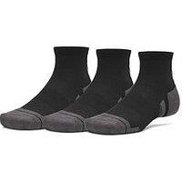 Under Armour Unisex 3 Pack Quarter Socks - Black