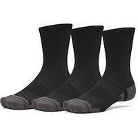 Under Armour Unisex 3 Pack Crew Socks - Black