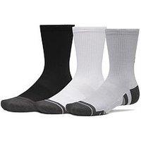 Under Armour Unisex 3 Pack Crew Socks - Mod Gray / Jet Gray