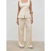 Pretty Lavish Breya Satin Drawstring Trousers - Cream