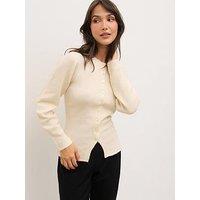Pretty Lavish Kyle Fitted Knit Cardigan - Cream