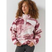 Columbia Womens Helvetia Ii Printed Cropped 1/2 Snap Fleece - Purple