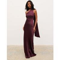 Pretty Lavish Sheree Satin One Shoulder Maxi Dress - Purple