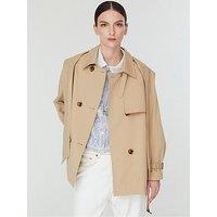 Jovonna London Selo 2 Women'S Double Breasted Short Trench Coat - Beige
