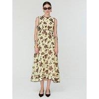 Jovonna London Lani Women'S Floral Print Sleeveless Midi Dress - Yellow
