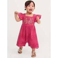 Monsoon Baby Girls Colourblock Butterfly Romper - Pink