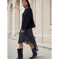 Religion Dot Print Black Ash Skirt - White