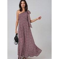 Religion Dot Blend Print Marina One Shoulder Dress - Pink