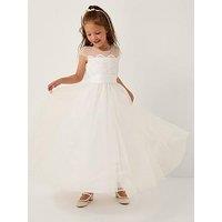 Monsoon Girls Cynthia Corded Lace Maxi & Dress - Ivory