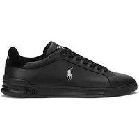 Polo Ralph Lauren Heritage Court Ii Leather Trainer - Black / Soft Grey