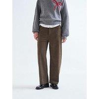 Compania Fantastica Women'S Corduroy Straight Leg Trousers - Dark Brown