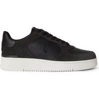 Polo Ralph Lauren Mens Masters Court Nubuck And Leather Trainers - Black