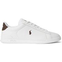 Polo Ralph Lauren Mens Heritage Court Leather Low-Top Lace-Up Trainers - White