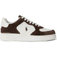 Polo Ralph Lauren Mens Masters Court Leather Suede Lace-Up Trainers - Dark Brown