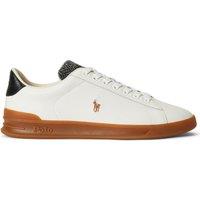 Polo Ralph Lauren Mens Heritage Court Leather Tweed Trainers - White
