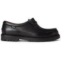 Polo Ralph Lauren Jett Apron Pebble Leather Moc Toe Lace Up Shoes - Black