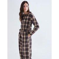 Compania Fantastica Plaid Blouse - Brown