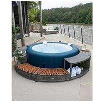 Lay-Z-Spa Round Rattan Hot Tub Surround With Storage 200Cm, Grey