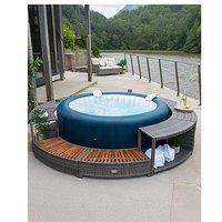 Lay-Z-Spa Round Rattan Hot Tub Surround With Storage 180Cm, Grey