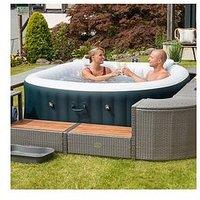 Lay-Z-Spa Square Rattan Hot Tub Surround With Storage 188Cm, Grey