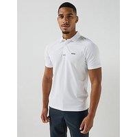 Boss Mens Golf Paddy Tech Polo Shirt - White