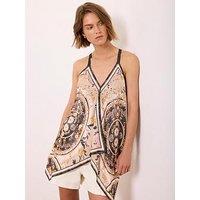 Mint Velvet Floral Print Handkerchief Hem Top - Black