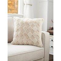 The Very Collection Faux Fur Diamond Cushion 45X45Cm