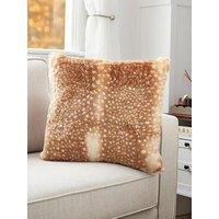 The Very Collection Fawn Faux Fur Cushion - Brown