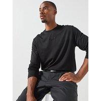 Boss Mens Lyocell Blend Gloss Logo Long Sleeve T-Shirt - Black