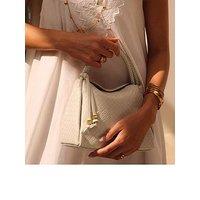 Katie Loxton Nova Woven Texture Top Handle Bag - White