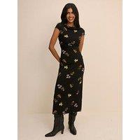 Nobodys Child Laurella Floral Print Midi Dress - Black