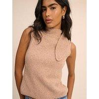Nobodys Child Fluffy High Neck Vest - Brown