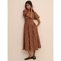 Nobodys Child Mara Floral Print Midaxi Dress - Brown
