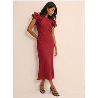 Nobodys Child Lola Frill Sleeve Midaxi Dress - Red