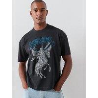 Allsaints Seraph Short Sleeve Graphic T-Shirt - Washed Black