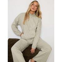 Long Tall Sally Premium Brushed Funnel Jacket - Cream