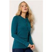 Long Tall Sally Crew Neck Cardigan - Blue