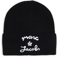 Marc Jacobs Girls Turn-Up Rib Knit Beanie Hat - Black
