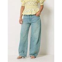 Pixiegirl Petite Barrel Balloon Jeans - Blue