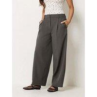 Pixiegirl Petite Barrel Leg Trousers - Grey