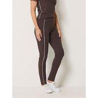 Long Tall Sally Tall Active Piped Leggings - Chocolate Brown