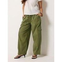 Pixiegirl Petite Poplin Cargo Pocket Trousers - Green